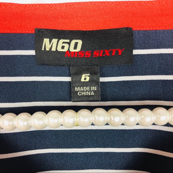 MISS SIXTY | Orange & Navy Blue Striped Dress - Picture 5 of 8